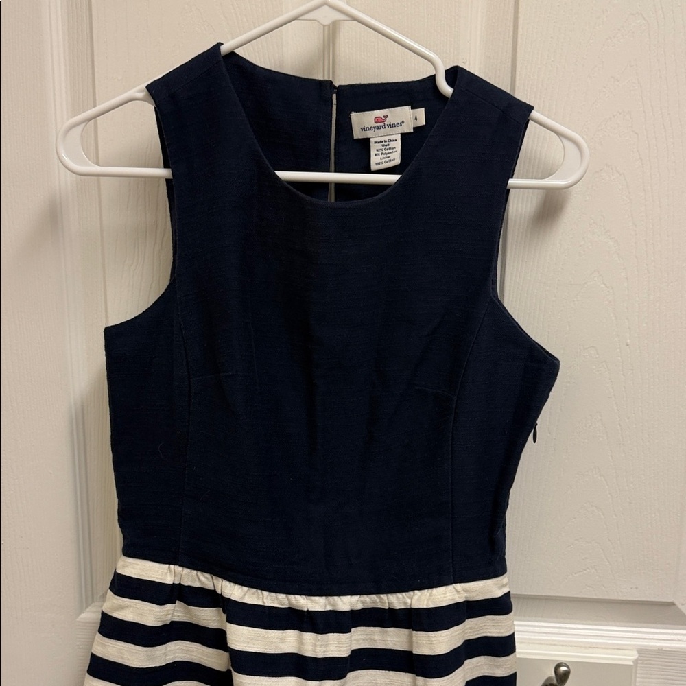 Vineyard Vines Navy and Cream Striped Mini Dress - Picture 5 of 7